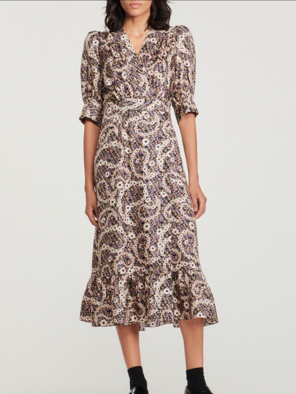 Sandro paisley wrap dress